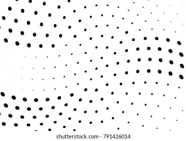 Abstract halftone wave dotted background. Futuristic twisted grunge pattern, dot, circles.  Vector modern optical pop art texture for posters, business cards, cover, labels mock-up, stickers layout