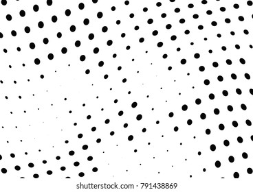 Abstract halftone wave dotted background. Futuristic twisted grunge pattern, dot, circles.  Vector modern optical pop art texture for posters, business cards, cover, labels mock-up, stickers layout