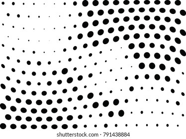 Abstract halftone wave dotted background. Futuristic twisted grunge pattern, dot, circles.  Vector modern optical pop art texture for posters, business cards, cover, labels mock-up, stickers layout
