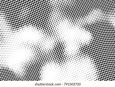 Abstract halftone wave dotted background. Futuristic twisted grunge pattern, dot, circles.  Vector modern optical pop art texture for posters, business cards, cover, labels mock-up, stickers layout