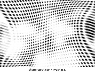 Abstract halftone wave dotted background. Futuristic twisted grunge pattern, dot, circles.  Vector modern optical pop art texture for posters, business cards, cover, labels mock-up, stickers layout