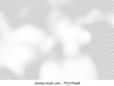 Abstract halftone wave dotted background. Futuristic twisted grunge pattern, dot, circles.  Vector modern optical pop art texture for posters, business cards, cover, labels mock-up, stickers layout