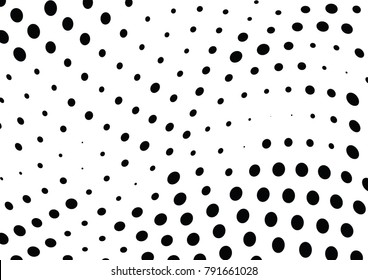 Abstract halftone wave dotted background. Futuristic twisted grunge pattern, dot, circles.  Vector modern optical pop art texture for posters, business cards, cover, labels mock-up, stickers layout