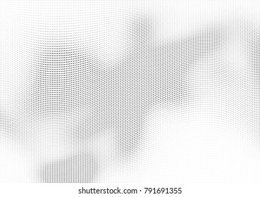 Abstract halftone wave dotted background. Futuristic twisted grunge pattern, dot, circles.  Vector modern optical pop art texture for posters, business cards, cover, labels mock-up, stickers layout