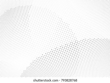 Abstract halftone wave dotted background. Futuristic twisted grunge pattern, dot, circles.  Vector modern optical pop art texture for posters, business cards, cover, labels mock-up, stickers layout