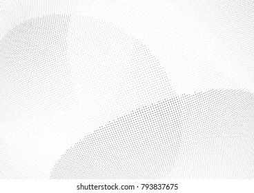 Abstract halftone wave dotted background. Futuristic twisted grunge pattern, dot, circles.  Vector modern optical pop art texture for posters, business cards, cover, labels mock-up, stickers layout