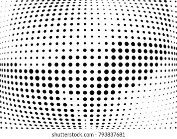 Abstract halftone wave dotted background. Futuristic twisted grunge pattern, dot, circles.  Vector modern optical pop art texture for posters, business cards, cover, labels mock-up, stickers layout