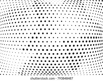 Abstract halftone wave dotted background. Futuristic twisted grunge pattern, dot, circles.  Vector modern optical pop art texture for posters, business cards, cover, labels mock-up, stickers layout