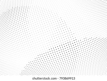 Abstract halftone wave dotted background. Futuristic twisted grunge pattern, dot, circles.  Vector modern optical pop art texture for posters, business cards, cover, labels mock-up, stickers layout