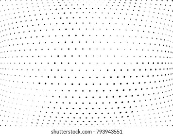 Abstract halftone wave dotted background. Futuristic twisted grunge pattern, dot, circles.  Vector modern optical pop art texture for posters, business cards, cover, labels mock-up, stickers layout