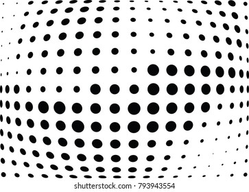 Abstract halftone wave dotted background. Futuristic twisted grunge pattern, dot, circles.  Vector modern optical pop art texture for posters, business cards, cover, labels mock-up, stickers layout