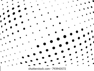 Abstract halftone wave dotted background. Futuristic twisted grunge pattern, dot, circles.  Vector modern optical pop art texture for posters, business cards, cover, labels mock-up, stickers layout