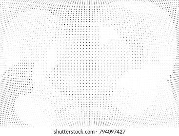 Abstract halftone wave dotted background. Futuristic twisted grunge pattern, dot, circles.  Vector modern optical pop art texture for posters, business cards, cover, labels mock-up, stickers layout