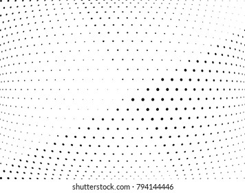 Abstract halftone wave dotted background. Futuristic twisted grunge pattern, dot, circles.  Vector modern optical pop art texture for posters, business cards, cover, labels mock-up, stickers layout