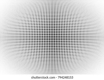 Abstract halftone wave dotted background. Futuristic twisted grunge pattern, dot, circles.  Vector modern optical pop art texture for posters, business cards, cover, labels mock-up, stickers layout