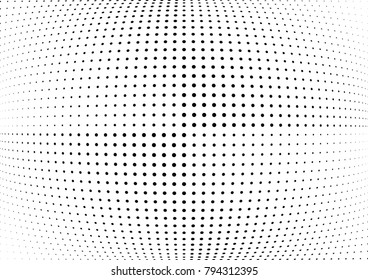 Abstract halftone wave dotted background. Futuristic twisted grunge pattern, dot, circles.  Vector modern optical pop art texture for posters, business cards, cover, labels mock-up, stickers layout