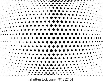 Abstract halftone wave dotted background. Futuristic twisted grunge pattern, dot, circles.  Vector modern optical pop art texture for posters, business cards, cover, labels mock-up, stickers layout