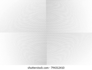 Abstract halftone wave dotted background. Futuristic twisted grunge pattern, dot, circles.  Vector modern optical pop art texture for posters, business cards, cover, labels mock-up, stickers layout