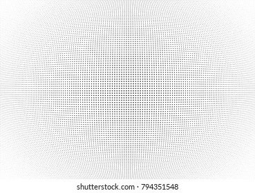 Abstract halftone wave dotted background. Futuristic twisted grunge pattern, dot, circles.  Vector modern optical pop art texture for posters, business cards, cover, labels mock-up, stickers layout