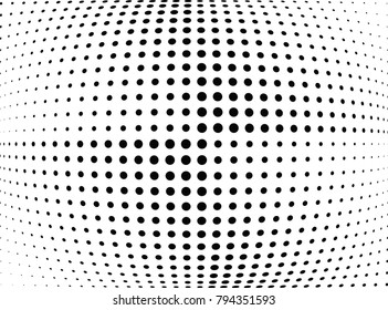 Abstract halftone wave dotted background. Futuristic twisted grunge pattern, dot, circles.  Vector modern optical pop art texture for posters, business cards, cover, labels mock-up, stickers layout