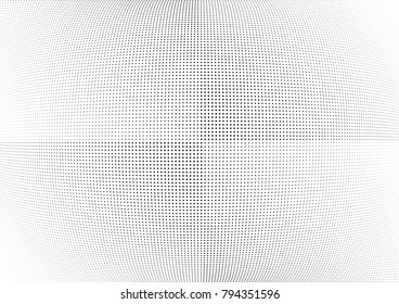 Abstract halftone wave dotted background. Futuristic twisted grunge pattern, dot, circles.  Vector modern optical pop art texture for posters, business cards, cover, labels mock-up, stickers layout