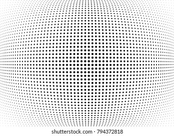Abstract halftone wave dotted background. Futuristic twisted grunge pattern, dot, circles.  Vector modern optical pop art texture for posters, business cards, cover, labels mock-up, stickers layout