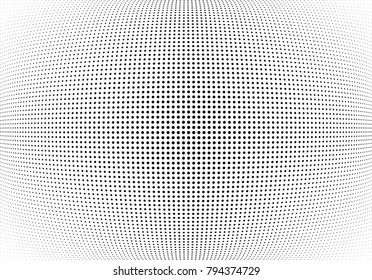Abstract halftone wave dotted background. Futuristic twisted grunge pattern, dot, circles.  Vector modern optical pop art texture for posters, business cards, cover, labels mock-up, stickers layout