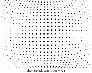 Abstract halftone wave dotted background. Futuristic twisted grunge pattern, dot, circles.  Vector modern optical pop art texture for posters, business cards, cover, labels mock-up, stickers layout