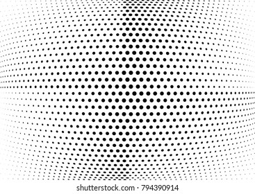 Abstract halftone wave dotted background. Futuristic twisted grunge pattern, dot, circles.  Vector modern optical pop art texture for posters, business cards, cover, labels mock-up, stickers layout