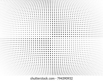 Abstract halftone wave dotted background. Futuristic twisted grunge pattern, dot, circles.  Vector modern optical pop art texture for posters, business cards, cover, labels mock-up, stickers layout
