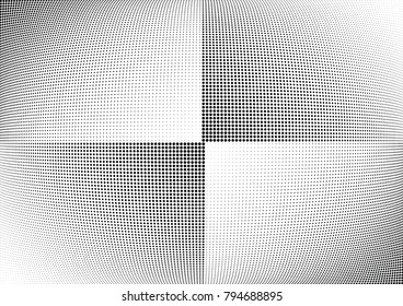 Abstract halftone wave dotted background. Futuristic twisted grunge pattern, dot, circles.  Vector modern optical pop art texture for posters, business cards, cover, labels mock-up, stickers layout