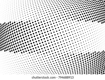 Abstract halftone wave dotted background. Futuristic twisted grunge pattern, dot, circles.  Vector modern optical pop art texture for posters, business cards, cover, labels mock-up, stickers layout