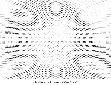 Abstract halftone wave dotted background. Futuristic twisted grunge pattern, dot, circles.  Vector modern optical pop art texture for posters, business cards, cover, labels mock-up, stickers layout