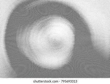 Abstract halftone wave dotted background. Futuristic twisted grunge pattern, dot, circles.  Vector modern optical pop art texture for posters, business cards, cover, labels mock-up, stickers layout