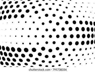 Abstract halftone wave dotted background. Futuristic twisted grunge pattern, dot, circles.  Vector modern optical pop art texture for posters, business cards, cover, labels mock-up, stickers layout