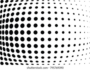 Abstract halftone wave dotted background. Futuristic twisted grunge pattern, dot, circles.  Vector modern optical pop art texture for posters, business cards, cover, labels mock-up, stickers layout