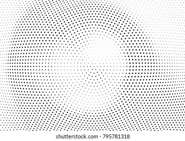 Abstract halftone wave dotted background. Futuristic twisted grunge pattern, dot, circles.  Vector modern optical pop art texture for posters, business cards, cover, labels mock-up, stickers layout