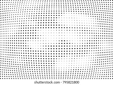Abstract halftone wave dotted background. Futuristic twisted grunge pattern, dot, circles.  Vector modern optical pop art texture for posters, business cards, cover, labels mock-up, stickers layout