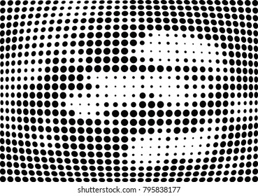 Abstract halftone wave dotted background. Futuristic twisted grunge pattern, dot, circles.  Vector modern optical pop art texture for posters, business cards, cover, labels mock-up, stickers layout