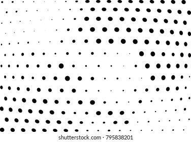 Abstract halftone wave dotted background. Futuristic twisted grunge pattern, dot, circles.  Vector modern optical pop art texture for posters, business cards, cover, labels mock-up, stickers layout
