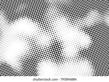 Abstract halftone wave dotted background. Futuristic twisted grunge pattern, dot, circles.  Vector modern optical pop art texture for posters, business cards, cover, labels mock-up, stickers layout