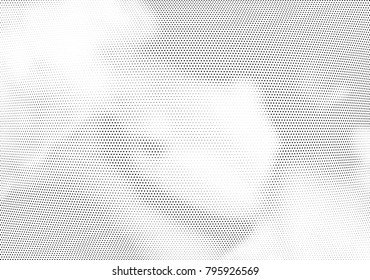 Abstract halftone wave dotted background. Futuristic twisted grunge pattern, dot, circles.  Vector modern optical pop art texture for posters, business cards, cover, labels mock-up, stickers layout