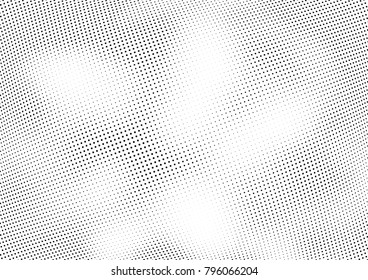 Abstract halftone wave dotted background. Futuristic twisted grunge pattern, dot, circles.  Vector modern optical pop art texture for posters, business cards, cover, labels mock-up, stickers layout