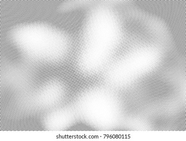 Abstract halftone wave dotted background. Futuristic twisted grunge pattern, dot, circles.  Vector modern optical pop art texture for posters, business cards, cover, labels mock-up, stickers layout