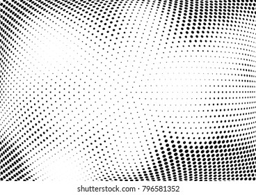 Abstract halftone wave dotted background. Futuristic twisted grunge pattern, dot, circles.  Vector modern optical pop art texture for posters, business cards, cover, labels mock-up, stickers layout