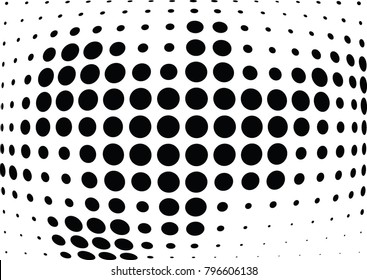 Abstract halftone wave dotted background. Futuristic twisted grunge pattern, dot, circles.  Vector modern optical pop art texture for posters, business cards, cover, labels mock-up, stickers layout