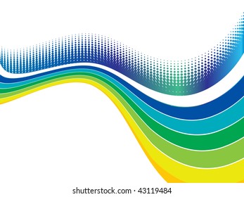Abstract halftone wave line background. Vector illustration.