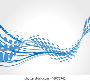 abstract halftone wave line with space of your text, vector illustration