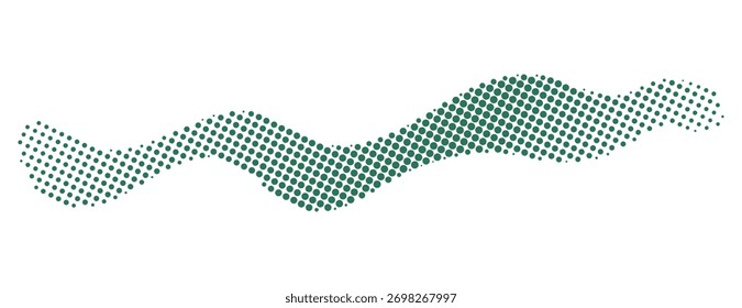 Onda de semitono Abstractas hizo puntos verdes formando un patrón curvo que fluye