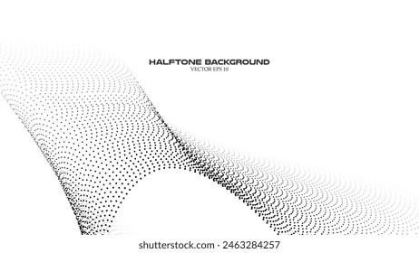 Abstract halftone wave pattern background for backdrop or wallpaper